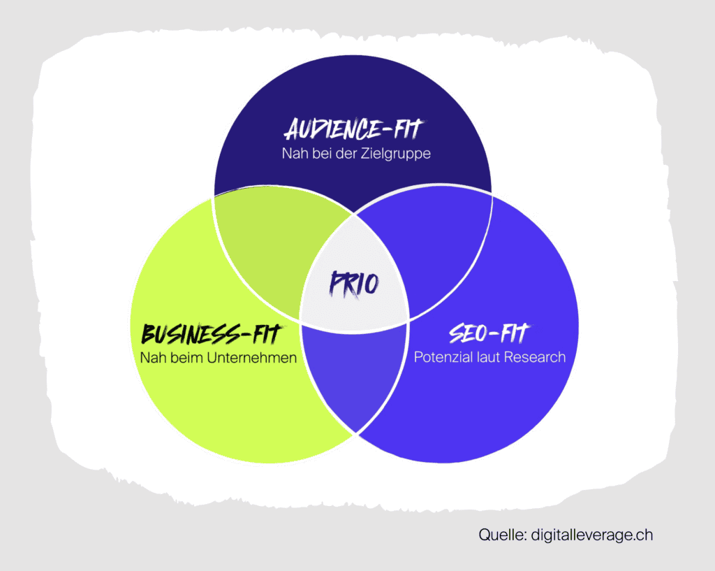 Grafik Audience-, Business- & SEO Fit